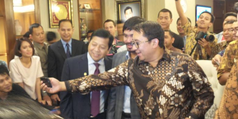 Setnov, Fadli Zon dan Pacman ketika berselfie Copyright: Kompas.com