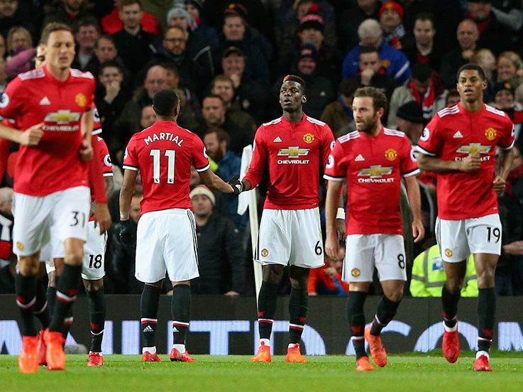 Selebrasi para pemain Man United usai membobol gawang Newcastle United. Copyright: Getty Images