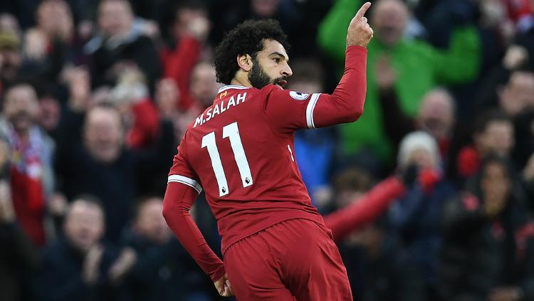 Mohamed Salah selebrasi gol Copyright: AFP