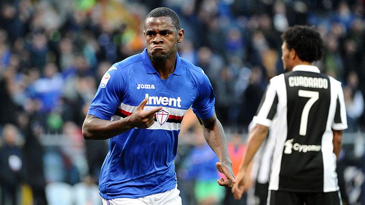 Duvan Zapata mencetak satu gol saat Sampdoria menagalahkan Juventus. Copyright: Getty Images