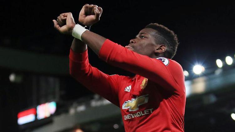 Selebrasi khusus Pogba usai mencetak gol ke gawang Newcastle United.