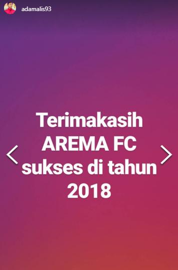 Insta Story Adam Alis Pamitan dari Arema FC. Copyright: Intagram