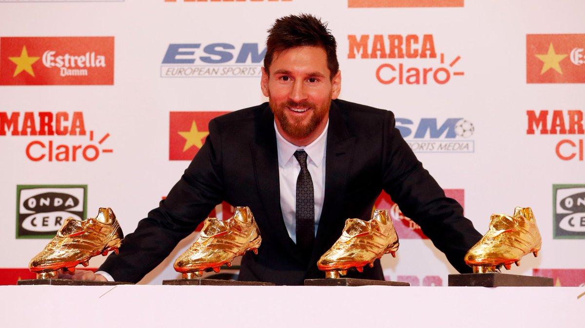 Lionel Messi memenangkan penghargaan sepatu emas Eropa. Copyright: Istimewa