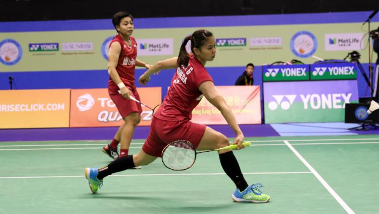Greysia Polii/Apriani Rahayu di semifinal Hongkong Open 2017.