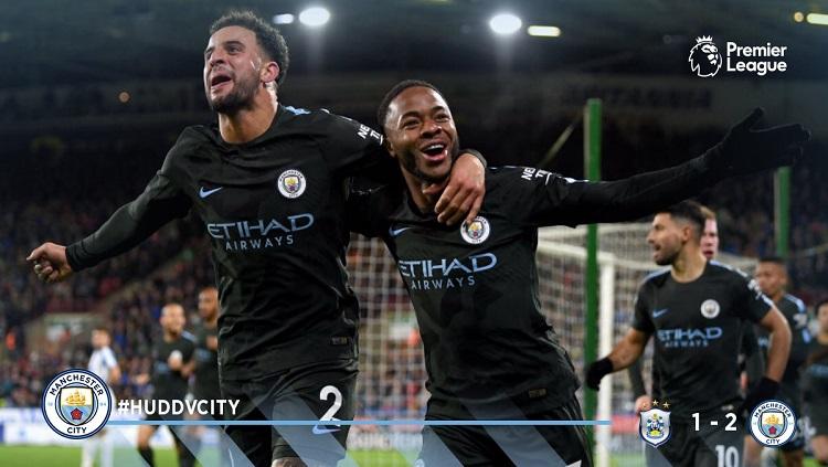 Manchester City kalahkan Huddersfield Town dengan skor 2-1. Copyright: Manchester City