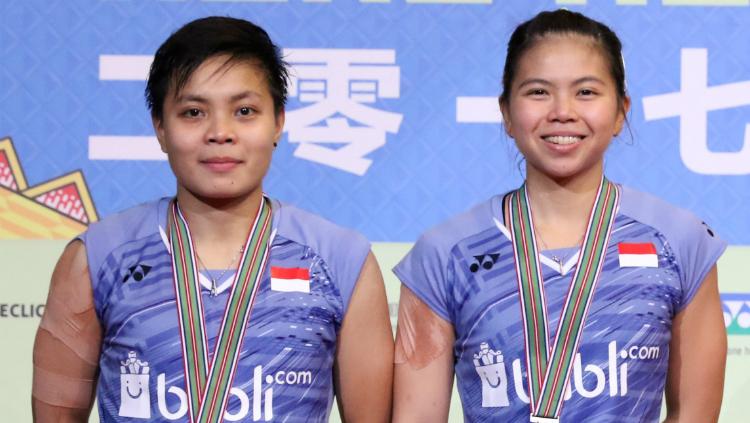 Greysia Polii/Apriani Rahayu jadi runner up Hongkong Open 2017. Copyright: Humas PBSI