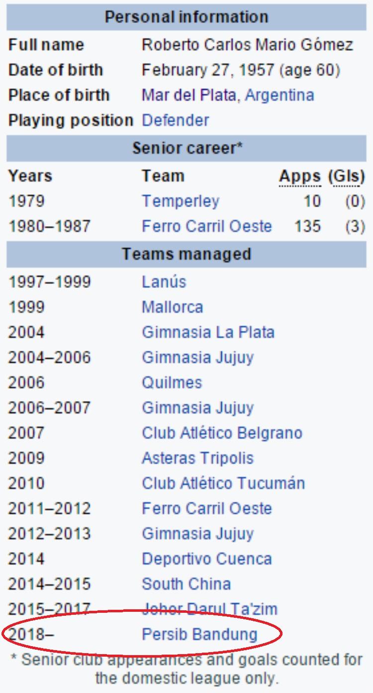 Pelatih baru Persib Bandung Copyright: Wikipedia