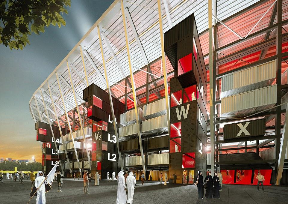 Rancangan salah satu stadion untuk Piala Dunia 2022 Qatar. Copyright: Daily Mail