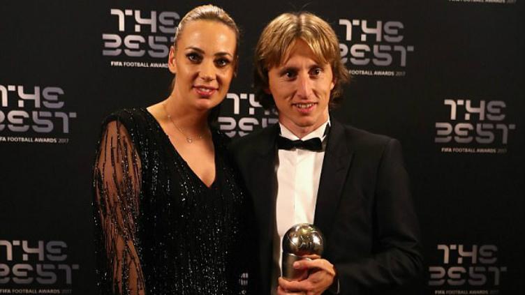 Modric dan istrinya. Copyright: Getty Images