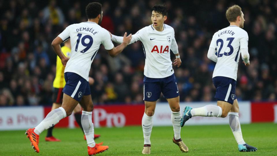 Selebrasi pemain Tottenham. Copyright: Getty Images