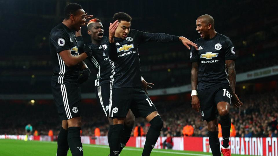 Selebrasi menari dari Lingard. Copyright: Getty Images