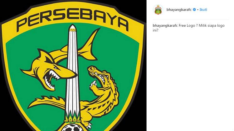 Akun resmi Bhayangkara pertanyakan logo milik Persebaya Copyright: Instagram Bhayangkara FC