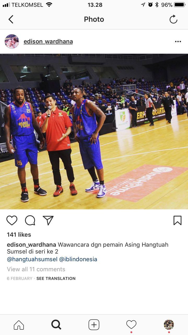 Mantan pemain basket, Edison Wardhana alami cidera saat menjadi stuntman yang membantu Demian Aditya. Copyright: Instastory