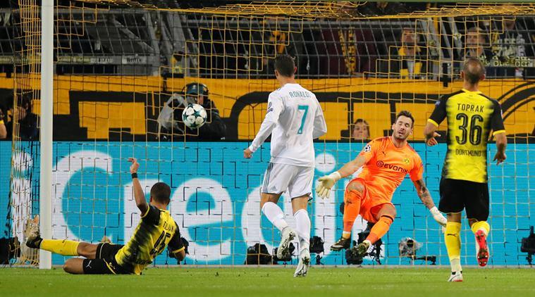 Ronaldo menjadi momok di depan gawang Borussia Dortmund Copyright: The Indian Express