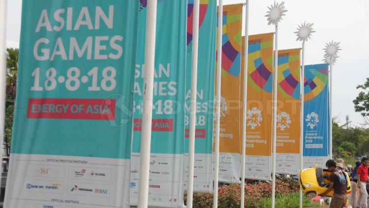 Spanduk Asian Games 2018. - INDOSPORT