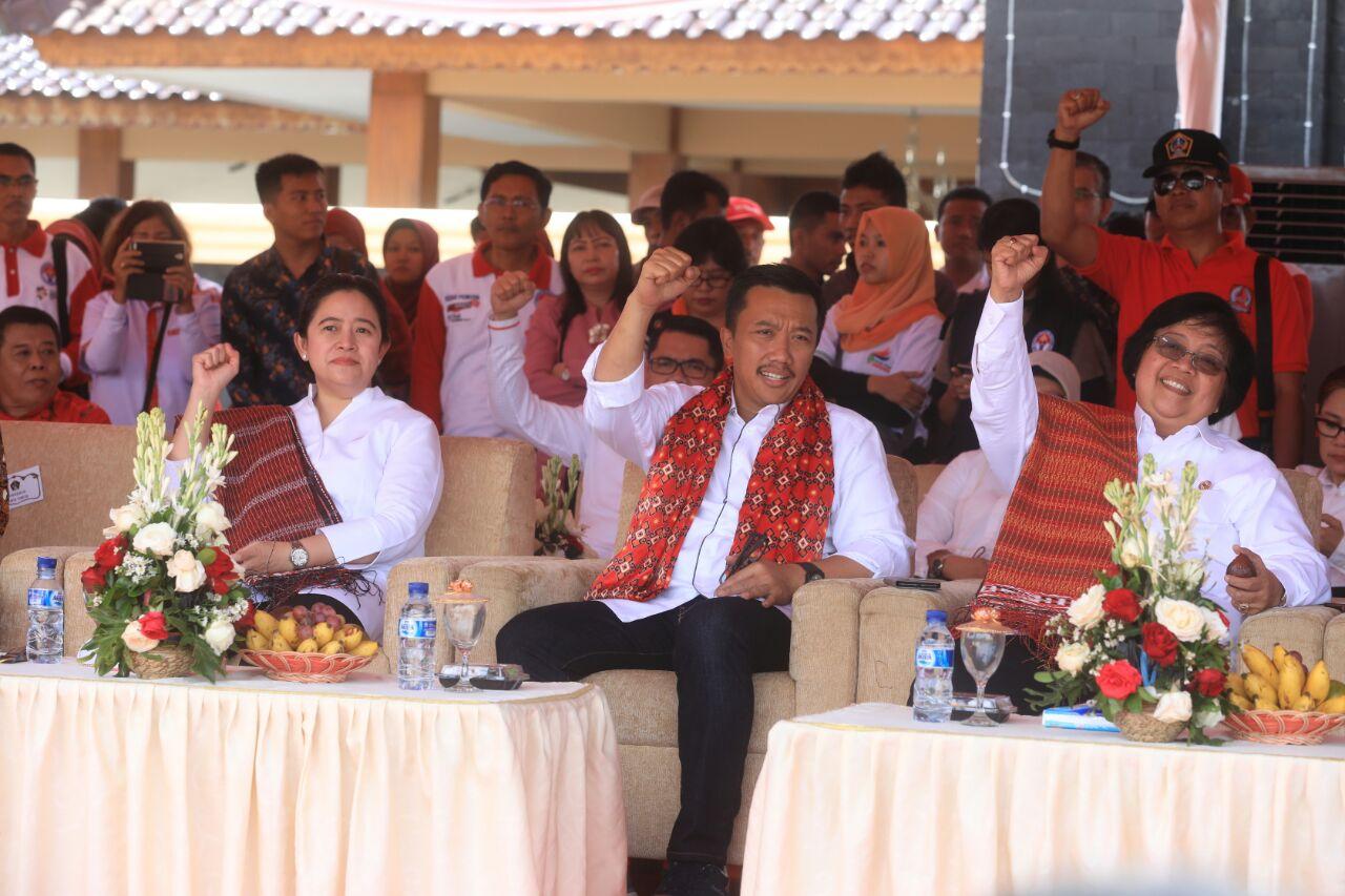 Puan Maharani, Manpora Imam Nahrawi dan Menteri Kehutanan dan Lingkungan Hidup Siti Nurbaya Copyright: kemenpora.go.id