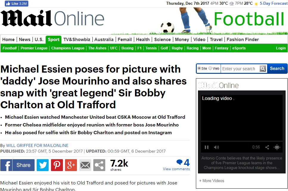 Michael Essien. Copyright: daily mail