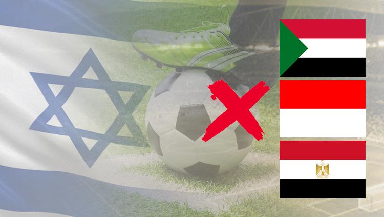 Bendera, Israel, Mesir, Sudan, dan Indonesia.