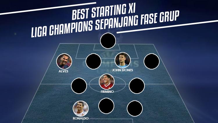 Best starting XI Liga Champions sepanjang fase grup.