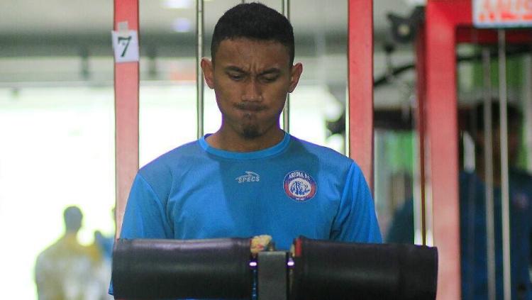 Rivaldy Bawuo, latihan perdana Arema FC Copyright: Internet