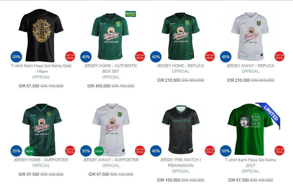 stok di Persebaya Official Store sudah mulai habis. Copyright: istimewa