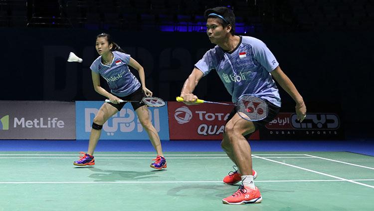 Pasangan ganda campuran Indonesia, Praveen Jordan/Debby Susanto di ajang BWF World Super Series Finals 2017. Copyright: HUMAS PBSI