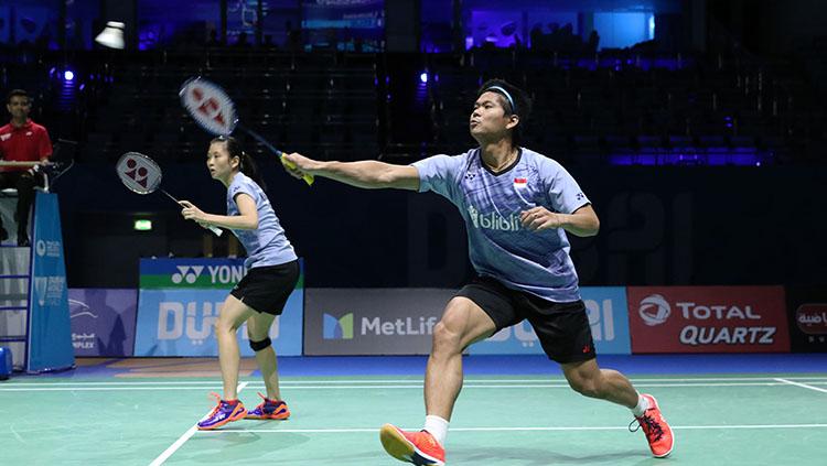 Pasangan ganda campuran Indonesia, Praveen Jordan/Debby Susanto di ajang BWF World Super Series Finals 2017. Copyright: HUMAS PBSI