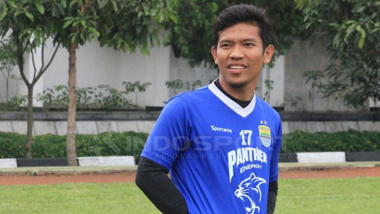 Eka Ramdani melakukan latihan bersama Persib Bandung.