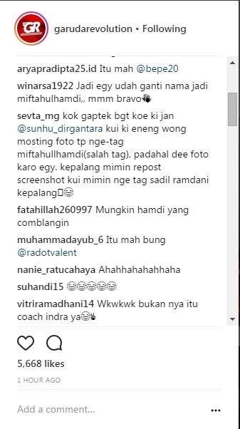 Komentar warganet Copyright: instagram