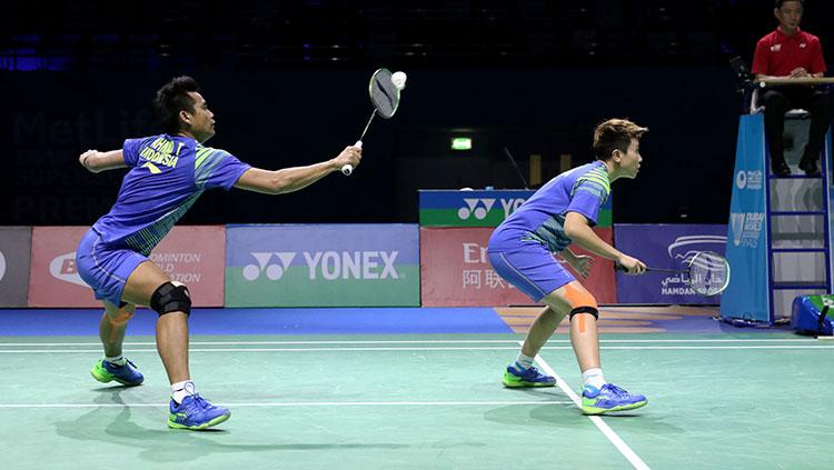 Ganda campuran andalan Indonesia, Tontowi Ahmad/Liliyana Natsir di ajang BWF Super Series Finals 2017. Copyright: HUMAS PBSI