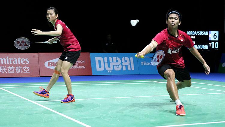 Praveen Jordan/Debby Susanto di ajang BWF Dubai World Super Series Finals 2017.