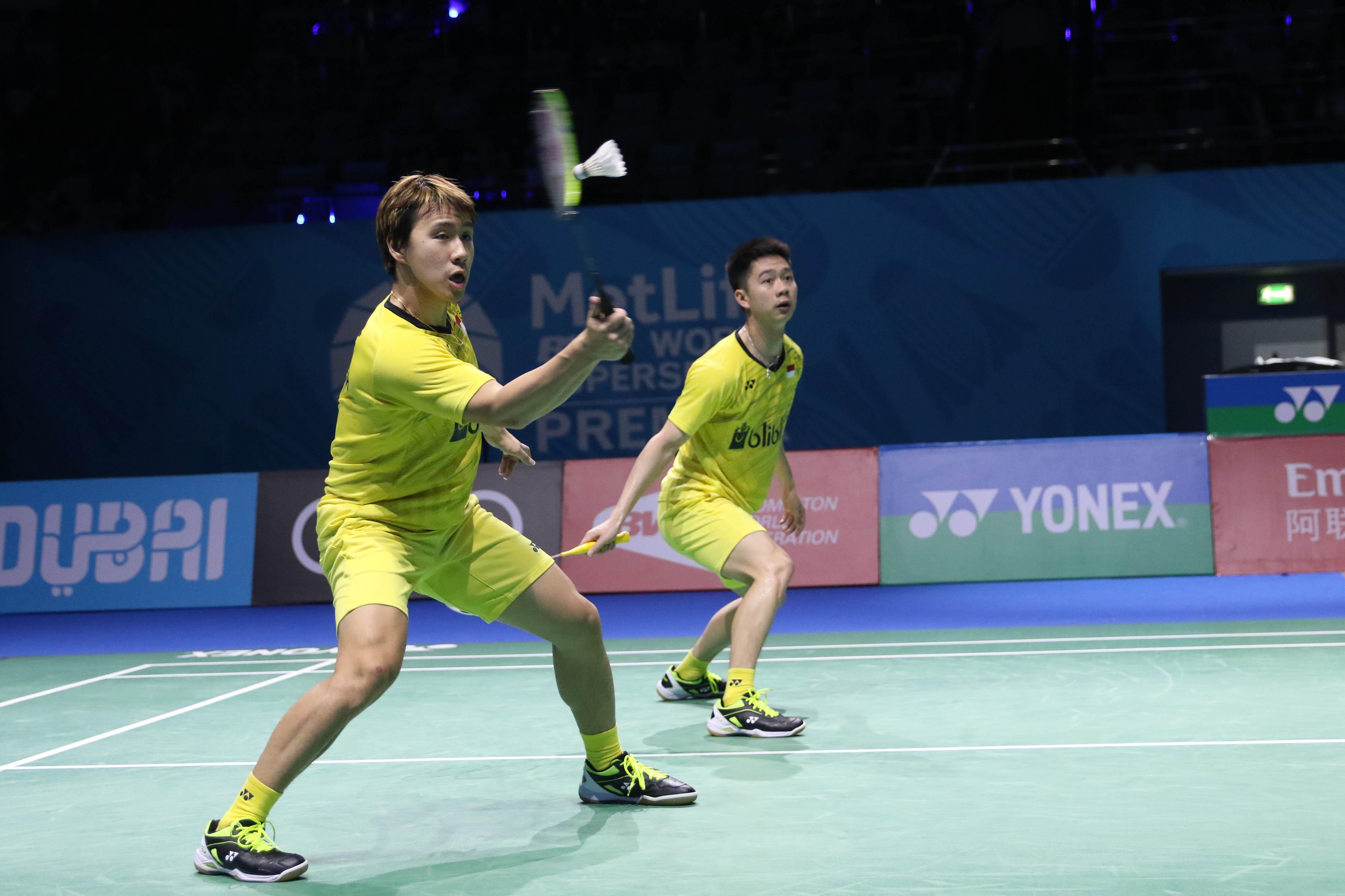 Aksi Kevin/Marcus di partai puncak BWF Super Series Finals 2017. Copyright: Humas PBSI