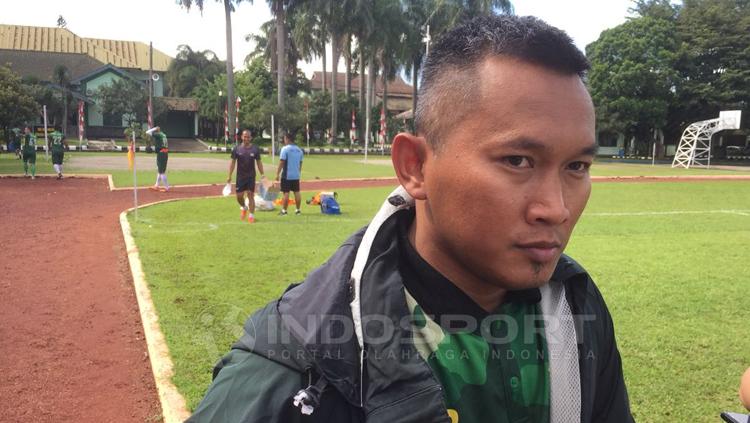 Indosport - Pelatih klub Liga 3 Persipa Pati, Rudy Eka Priyambada.