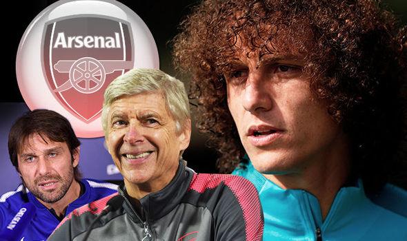 David Luiz, Antonio Conte, dan Arsene Wenger. Copyright: express.co.uk