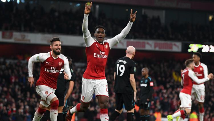 Danny Welbeck selebrasi usai mencetak gol Copyright: INDOSPORT