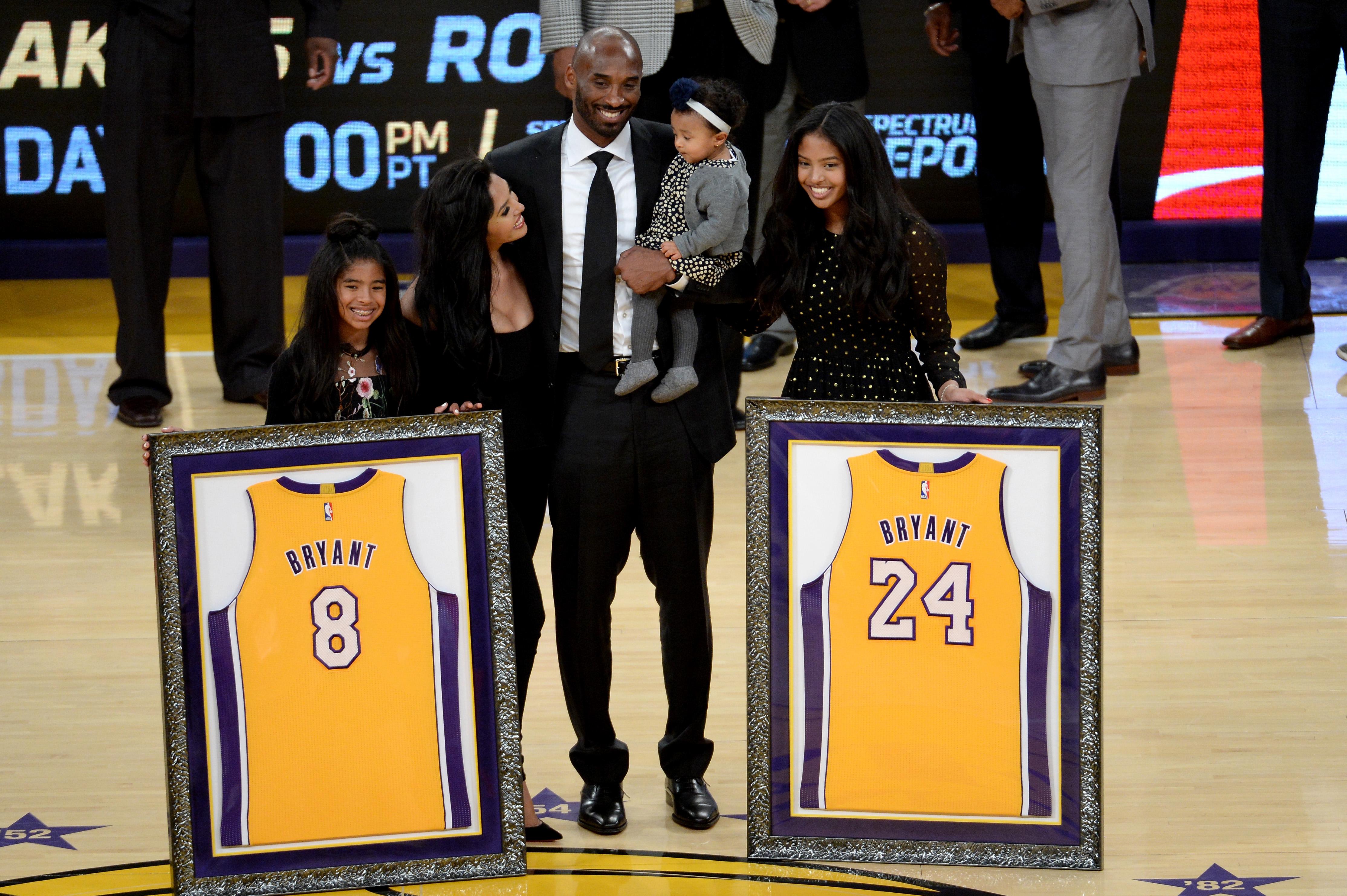 Kobe Bryant Jersey Retirement. Copyright: Getty Images