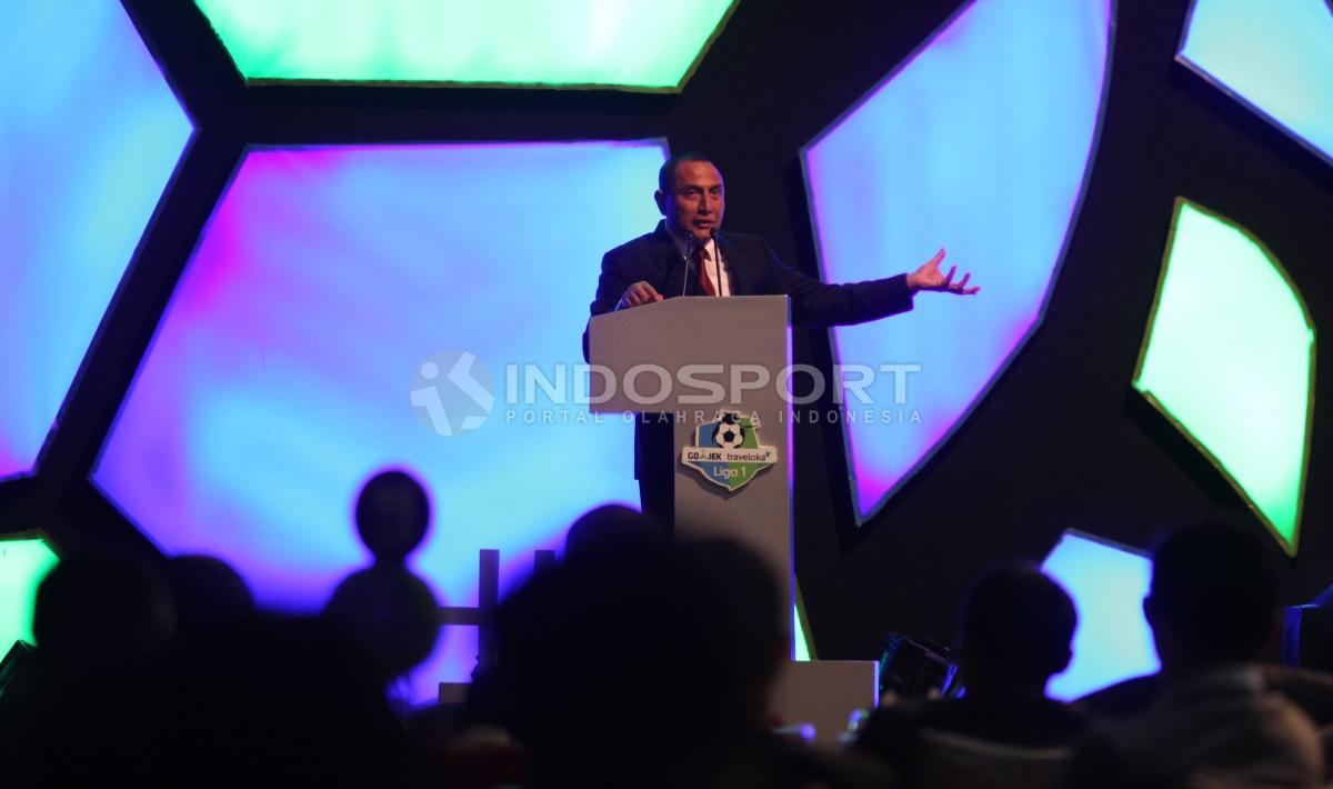 Edy Rahmayadi, Ketum PSSI di acara Awarding Night Liga 1 2017 Copyright: Herry Ibrahim/INDOSPORT