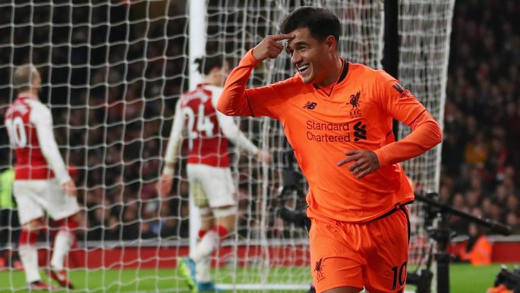 Selebrasi Philippe Coutinho usai mencetak gol Copyright: INDOSPORT