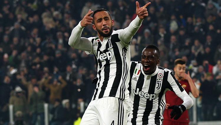 Medhi Benatia rayakan gol pertama kontra Roma Copyright: INDOSPORT