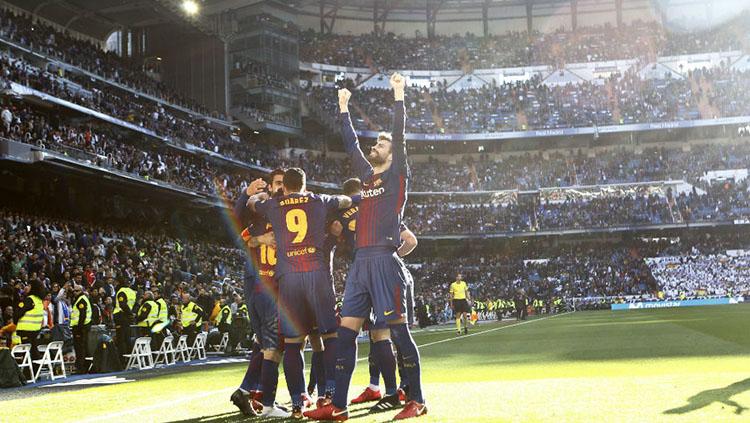 Selebrasi skaut Barcelona di laga El Clasico Copyright: Marca