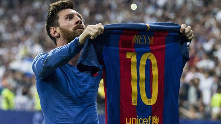 Selebrasi Lionel Messi. Copyright: Internet
