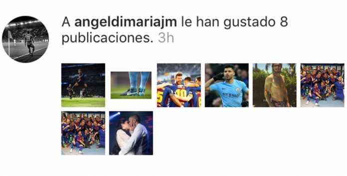 Angel Di Maria nge-like postingan kemenangan Barcelona atas Madrid. Copyright: INSTAGRAM