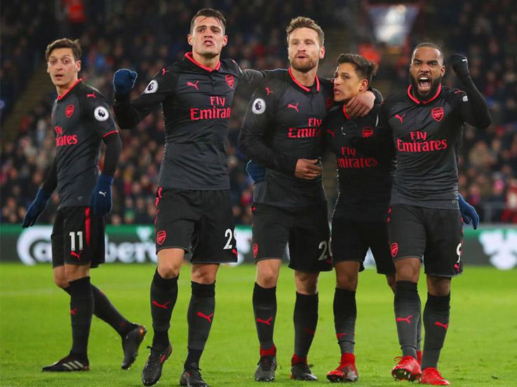 Selebrasi skuat Arsenal Copyright: Getty Images