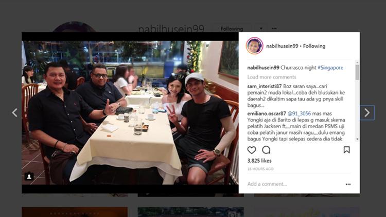 Nabil Husein bertemu pemain Singapura M. Ridhuan Copyright: Instagram@nabilhusein99