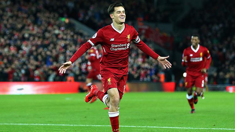 Selebrasi Philippe Coutinho. Copyright: INDOSPORT