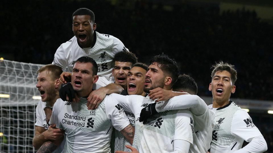 Selebrasi para pemain Liverpool.
