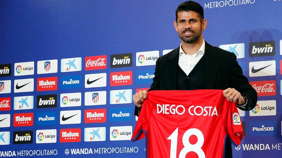 Diego Costa resmi diperkenalkan Atletico Madrid. Copyright: internet