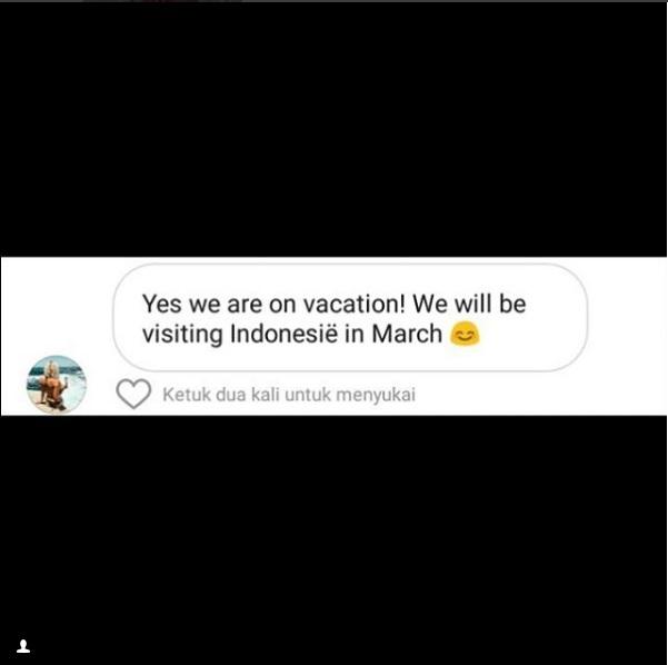 Luna Stevens mengonfirmasi bahwa Sandy Walsh akan datang ke Indonesia pada bulan Maret. Copyright: Instagram