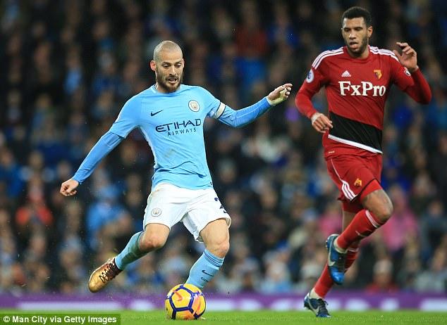 David Silva saat melawan Watford. Copyright: -