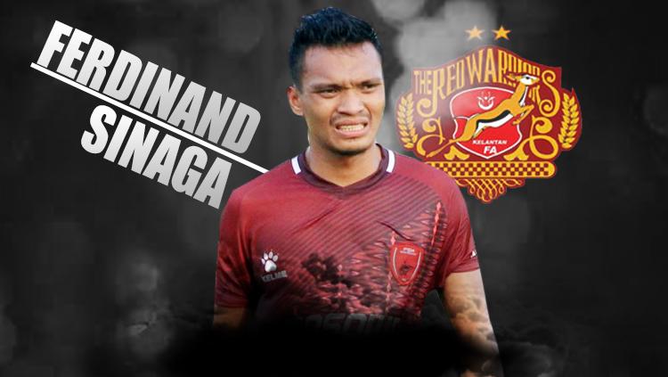 Ferdinand Sinaga resmi gabung Kelantan FA. Copyright: Grafis: Eli Suhaeli/INDOSPORT